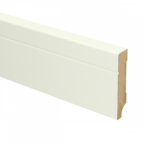 MDF Tijdloze plint 70x12 wit gel. RAL 9010